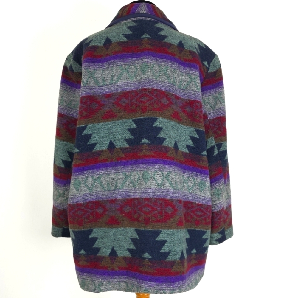 Julia Klein Vintage southwestern cotton Blend Coat 2X - Picture 3 of 9